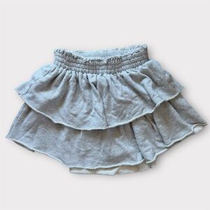 Aerie Light Gray Ruffle Stretchy Mini Skirt Size XS